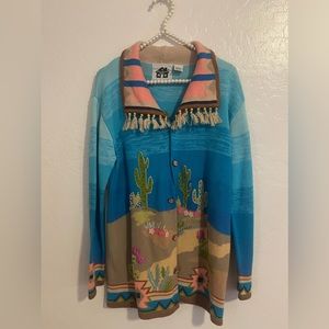 storybook knits Cardigan Western Cactus Size S